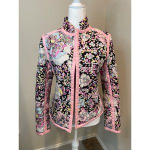 Silkland Pink Multi Lightweight Quilted 100% Silk Jacket